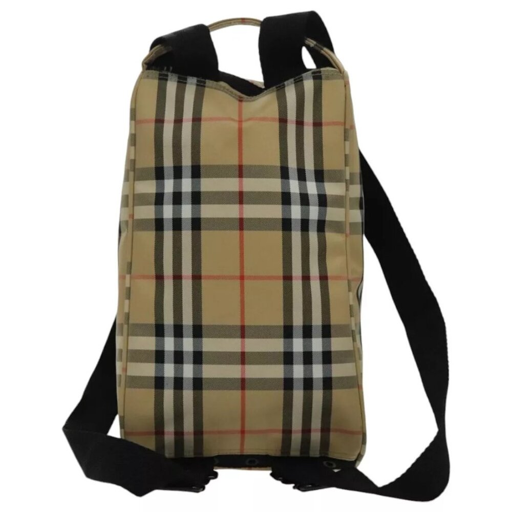 BURBERRY Golf Nova Check Backpack Canvas Beige Auth 95671 - Picture 3 of 16